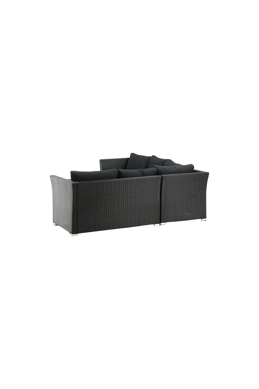 Garten Set Haiti aus schwarzem Geflecht mit schwarzen Polyesterkissen von Venture Home – Bild 3