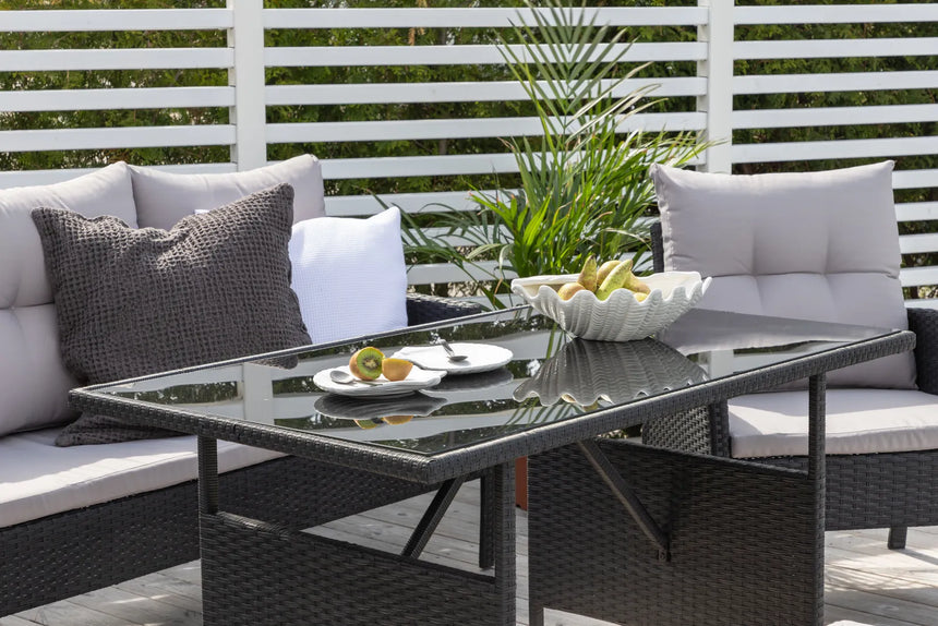Garten Set Knock aus schwarzem Geflecht mit grauen Polstern von Venture Home – Bild 10