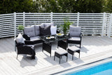 Garten Set Knock aus schwarzem Geflecht mit grauen Polstern von Venture Home – Bild 12
