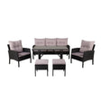 Garten Set Knock aus schwarzem Geflecht mit grauen Polstern - ZEN ZONE Furniture