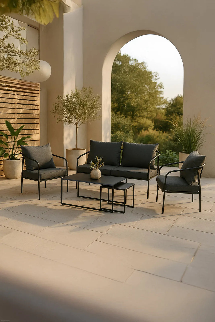 Garten Set Sopot aus Stahl in Schwarz von Venture Home – Bild 13
