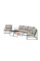 Garten Sitzgarnituren-Set Palazzo aus Bouclé Stoff in Schwarz/Beige von Venture Home – Bild 3