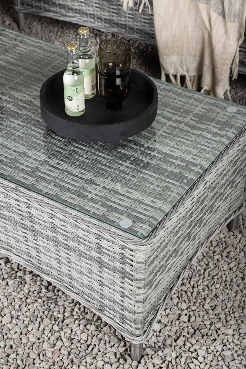 Garten Sitzgruppe Vikelund aus Kunststoffgeflecht und Glas in Grau von Venture Home – Bild 17
