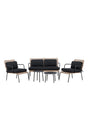 Garten Sitzgruppen-Set Paola aus Stahl und Naturgeflechtrattan in Schwarz und Natur von Venture Home – Bild 1