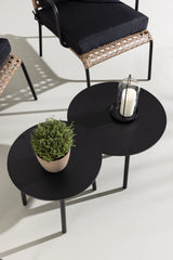 Garten Sitzgruppen-Set Paola aus Stahl und Naturgeflechtrattan in Schwarz und Natur von Venture Home – Bild 17