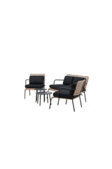 Garten Sitzgruppen-Set Paola aus Stahl und Naturgeflechtrattan in Schwarz und Natur von Venture Home – Bild 3