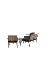 Garten Sitzgruppen-Set Paola aus Stahl und Naturgeflechtrattan in Schwarz und Natur von Venture Home – Bild 5