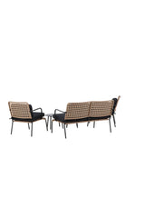 Garten Sitzgruppen-Set Paola aus Stahl und Naturgeflechtrattan in Schwarz und Natur von Venture Home – Bild 6