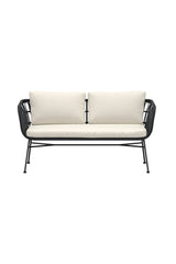 Garten Sofa Isola aus Stahl und Rattan in Schwarz und Beige, 140×67×71 cm von Venture Home – Bild 1