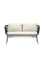 Garten Sofa Isola aus Stahl und Rattan in Schwarz und Beige, 140×67×71 cm von Venture Home – Bild 1