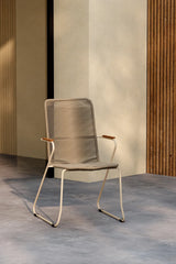 Gartenstuhl Bois aus Stahl, Seil und Akazie in Beige von Venture Home – Bild 13
