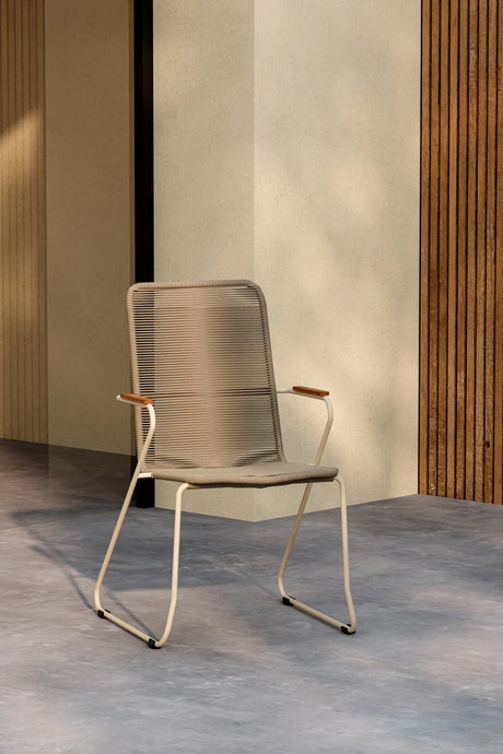 Gartenstuhl Bois aus Stahl, Seil und Akazie in Beige von Venture Home – Bild 13