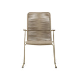 Gartenstuhl Bois aus Stahl, Seil und Akazie in Beige - ZEN ZONE Furniture
