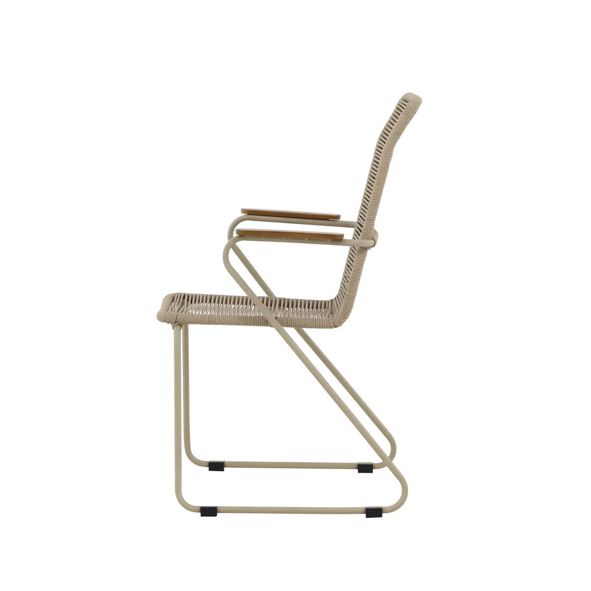 Gartenstuhl Bois aus Stahl, Seil und Akazie in Beige - ZEN ZONE Furniture
