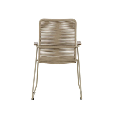 Gartenstuhl Bois aus Stahl, Seil und Akazie in Beige - ZEN ZONE Furniture