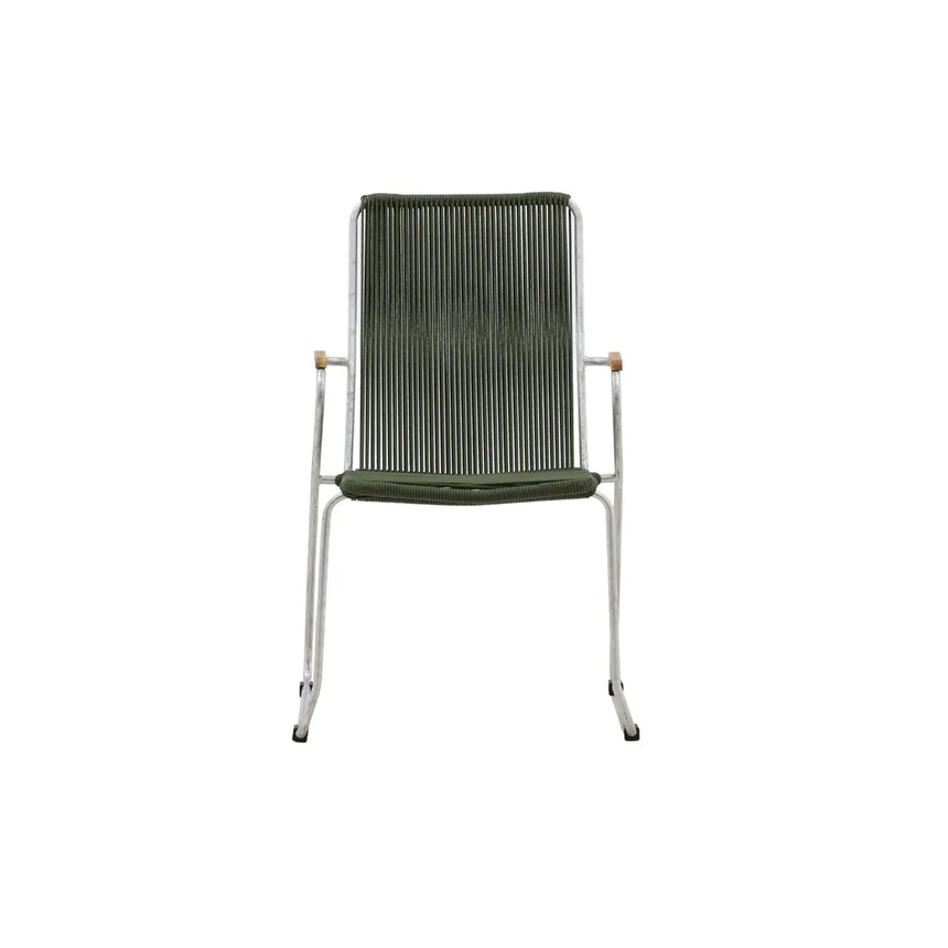 Gartenstuhl Bois aus Stahl in Silber und Grün - ZEN ZONE Furniture