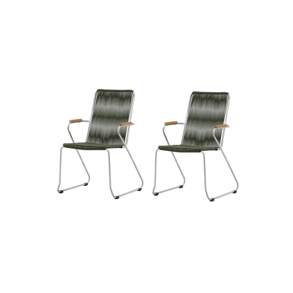 Gartenstuhl Bois aus Stahl in Silber und Grün - ZEN ZONE Furniture
