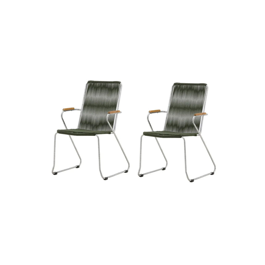 Gartenstuhl Bois aus Stahl in Silber und Grün - ZEN ZONE Furniture