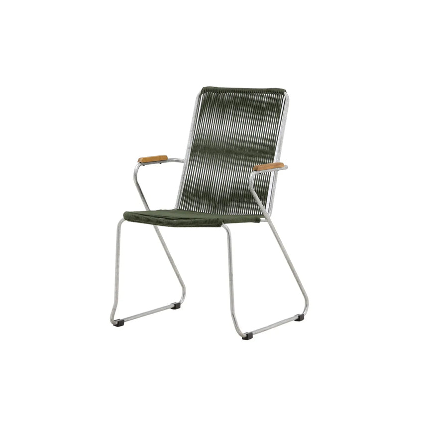 Gartenstuhl Bois aus Stahl in Silber und Grün - ZEN ZONE Furniture