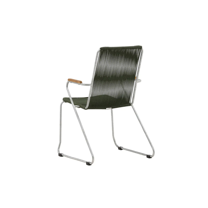 Gartenstuhl Bois aus Stahl in Silber und Grün - ZEN ZONE Furniture