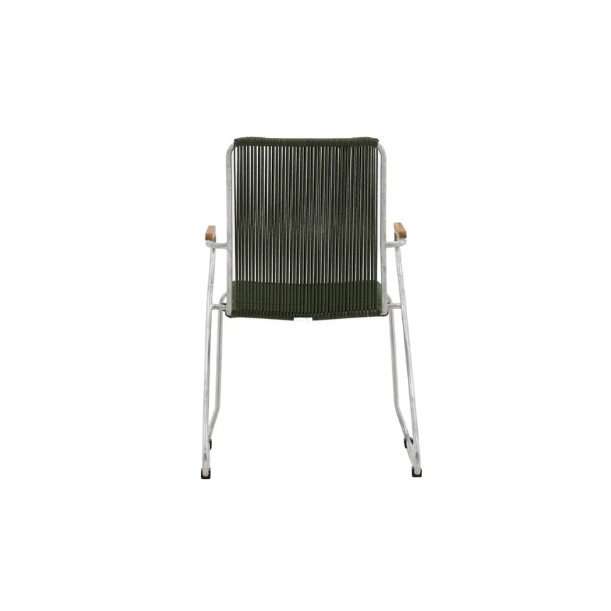 Gartenstuhl Bois aus Stahl in Silber und Grün - ZEN ZONE Furniture