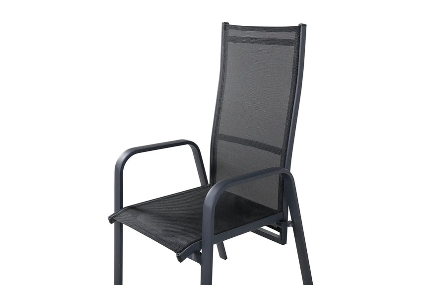 Gartenstuhl Copacabana aus Aluminium und Textilene in Schwarz von Venture Home – Bild 10