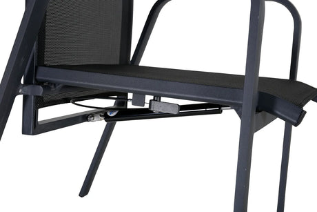 Gartenstuhl Copacabana aus Aluminium und Textilene in Schwarz von Venture Home – Bild 11