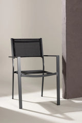Gartenstuhl Copacabana aus Aluminium und Textilene in Schwarz von Venture Home – Bild 14