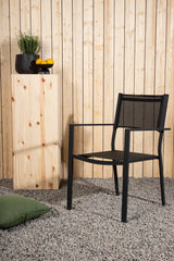 Gartenstuhl Copacabana aus Aluminium und Textilene in Schwarz von Venture Home – Bild 18