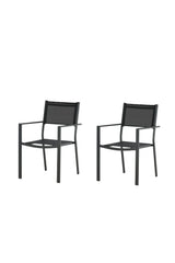 Gartenstuhl Copacabana aus Aluminium und Textilene in Schwarz von Venture Home – Bild 2