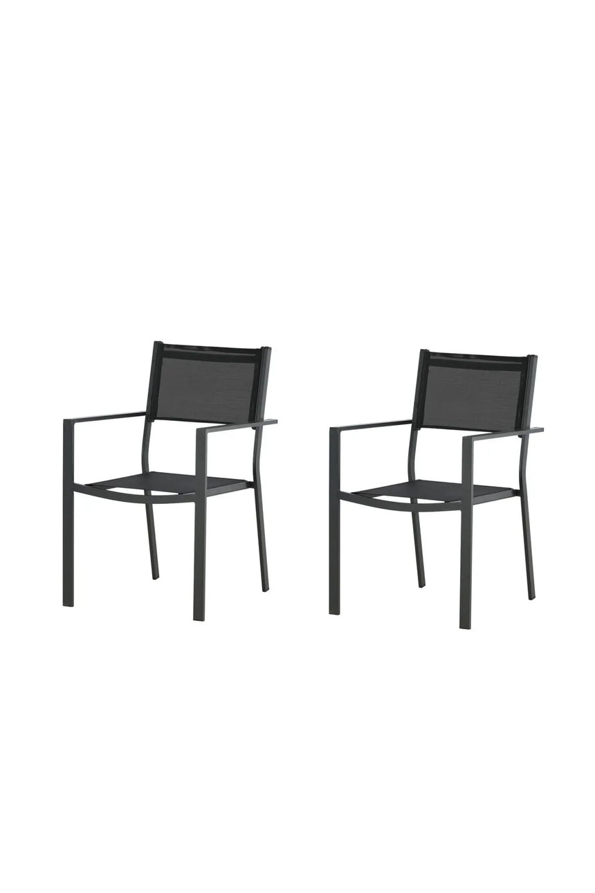 Gartenstuhl Copacabana aus Aluminium und Textilene in Schwarz von Venture Home – Bild 2