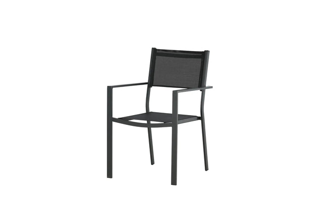 Gartenstuhl Copacabana aus Aluminium und Textilene in Schwarz von Venture Home – Bild 21