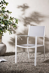 Gartenstuhl Copacabana aus Aluminium und Textilene in Weiss, Grau von Venture Home – Bild 14