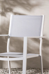 Gartenstuhl Copacabana aus Aluminium und Textilene in Weiss, Grau von Venture Home – Bild 15