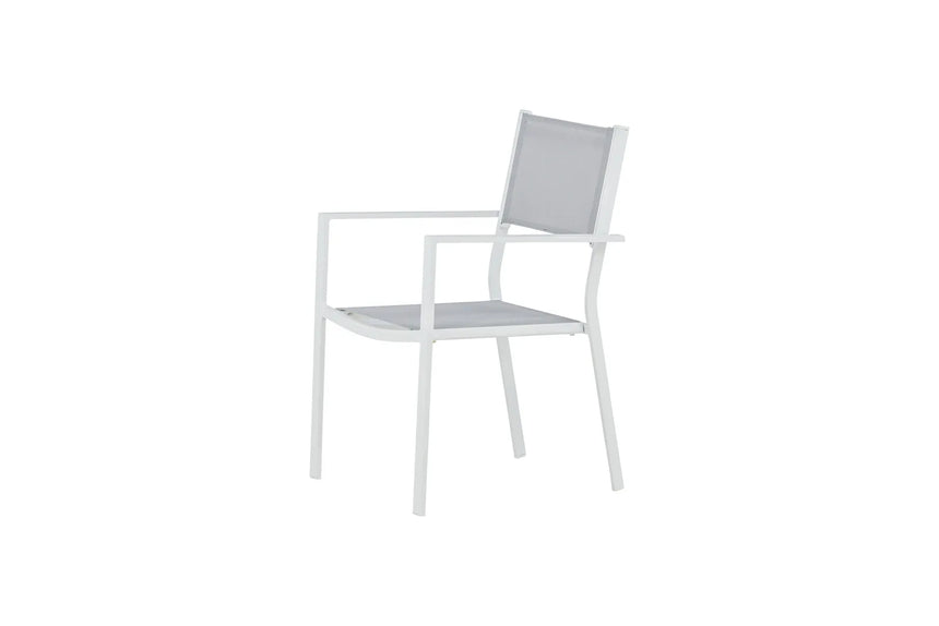 Gartenstuhl Copacabana aus Aluminium und Textilene in Weiss, Grau von Venture Home – Bild 19