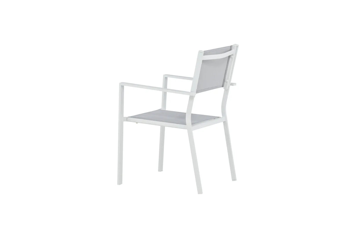 Gartenstuhl Copacabana aus Aluminium und Textilene in Weiss, Grau von Venture Home – Bild 21