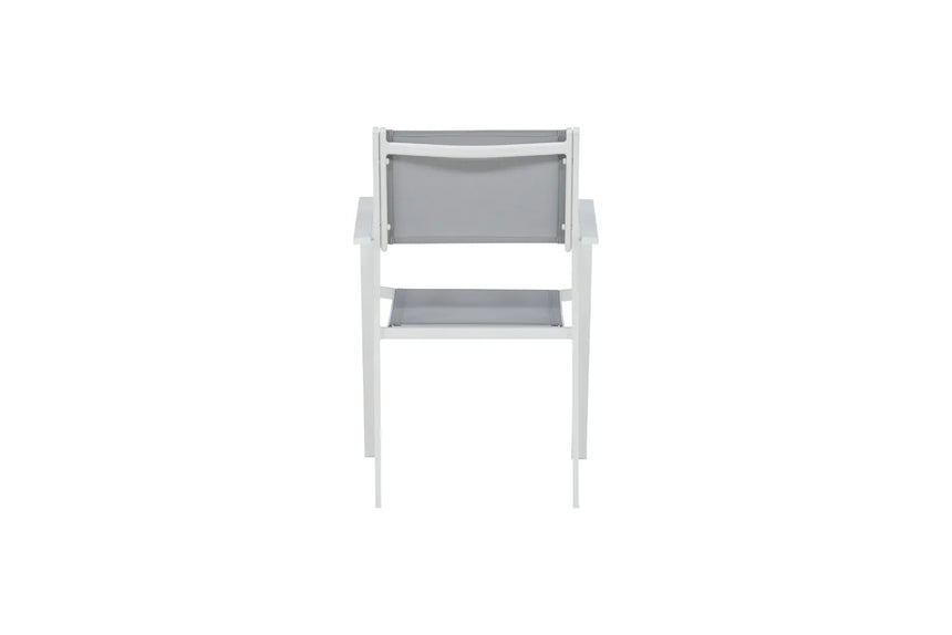 Gartenstuhl Copacabana aus Aluminium und Textilene in Weiss, Grau von Venture Home – Bild 23