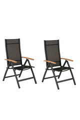 Gartenstuhl Panama aus Aluminium und Textilene in Schwarz von Venture Home – Bild 1