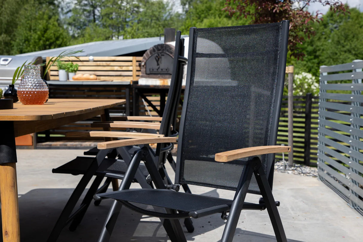 Gartenstuhl Panama aus Aluminium und Textilene in Schwarz von Venture Home – Bild 11