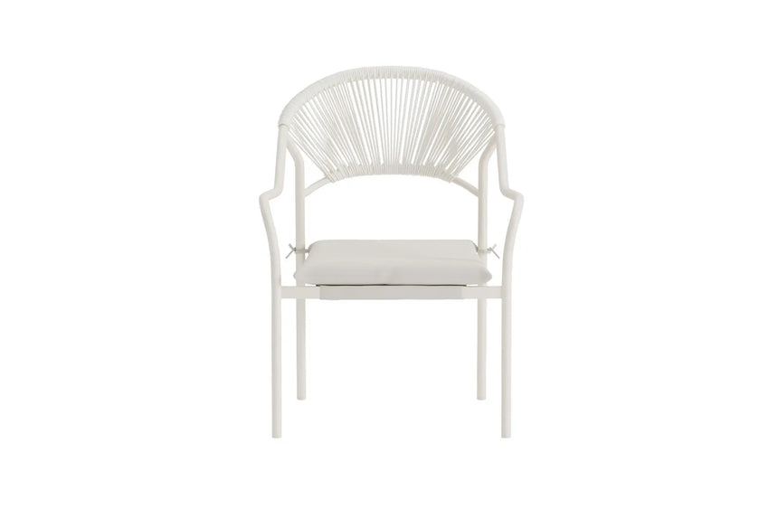 Gartenstuhl Paros aus Stahl, Rattan und Textilene in Beige von Venture Home – Bild 5