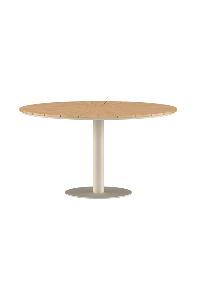 Gartentisch Croft aus Aluminium und Teakholz in Beige, 120×120x75 cm von Venture Home – Bild 1