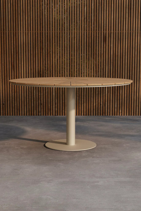 Gartentisch Croft aus Aluminium und Teakholz in Beige, 120×120x75 cm von Venture Home – Bild 2