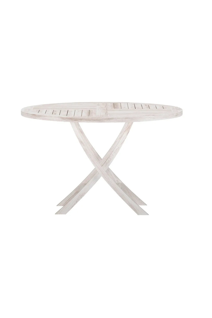 Gartentisch Kenya aus Teakholz in Whitewash, rund, 120×120x75 cm von Venture Home – Bild 1