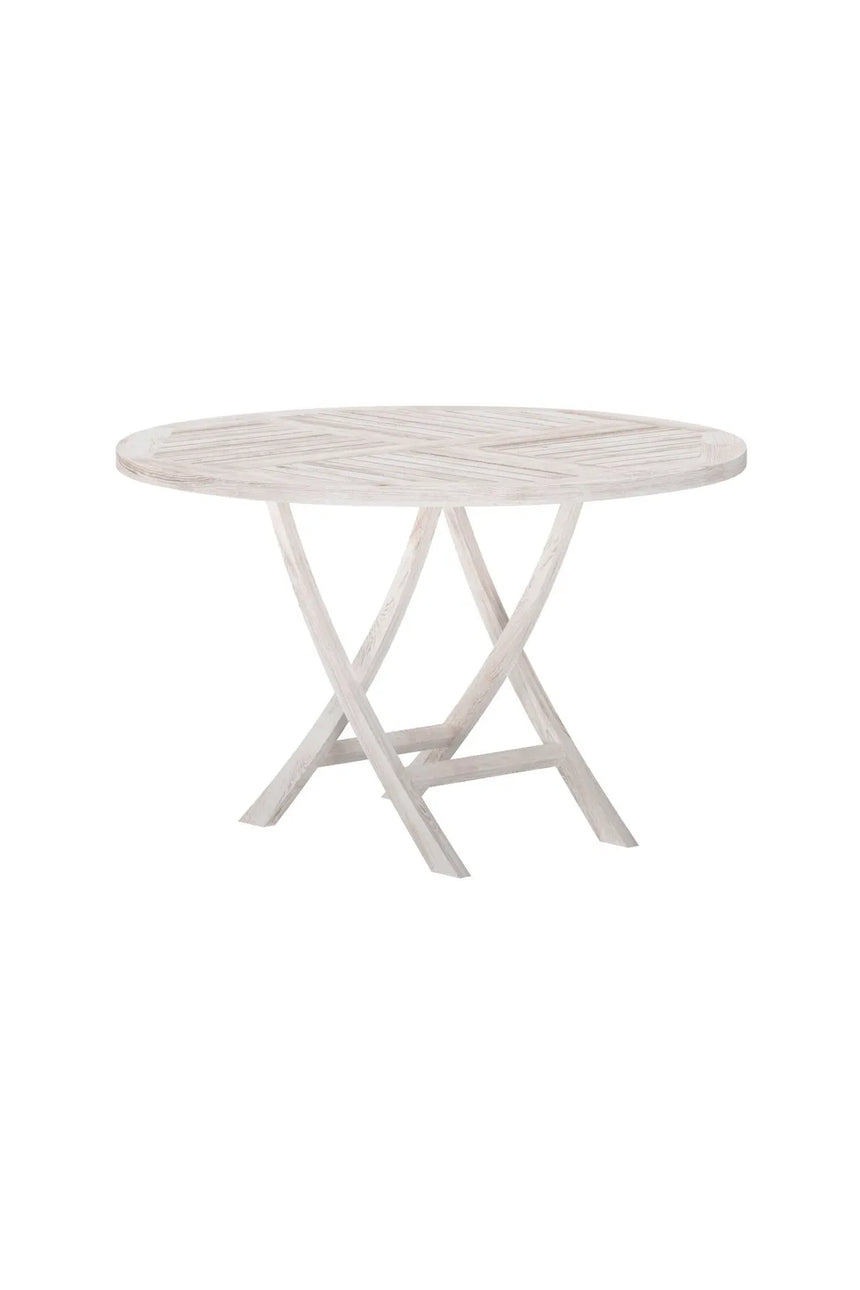 Gartentisch Kenya aus Teakholz in Whitewash, rund, 120×120x75 cm von Venture Home – Bild 2