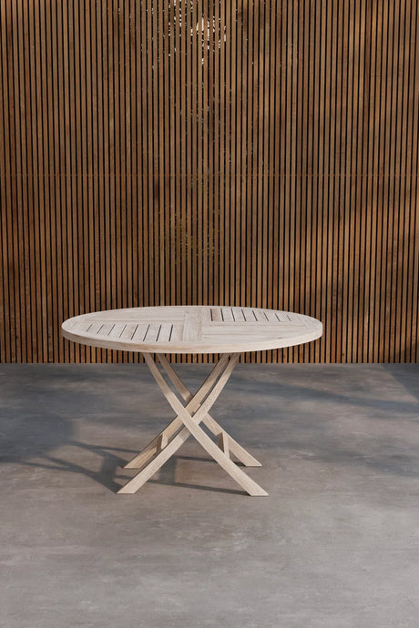 Gartentisch Kenya aus Teakholz in Whitewash, rund, 120×120x75 cm von Venture Home – Bild 3