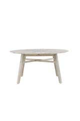 Gartentisch Rives aus Akazienholz und Zement in Whitewash und Grau, 150x150x75 cm von Venture Home – Bild 1