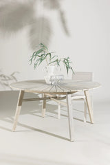 Gartentisch Rives aus Akazienholz und Zement in Whitewash und Grau, 150x150x75 cm von Venture Home – Bild 13