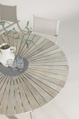 Gartentisch Rives aus Akazienholz und Zement in Whitewash und Grau, 150x150x75 cm von Venture Home – Bild 17