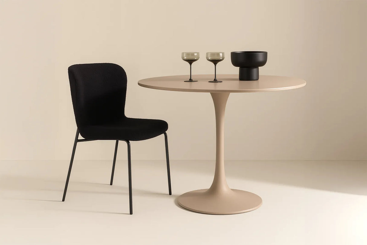 Glade Runder Esstisch Stahlrahmen / MDF Beige Lackierung 100x75 cm von Venture Home – Produktbild 2