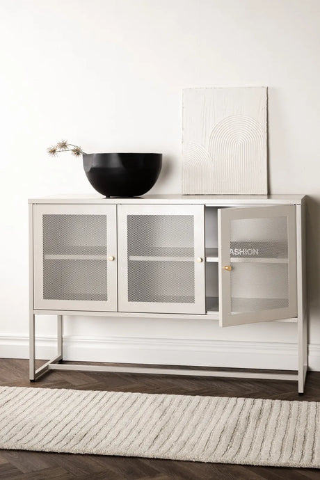 Kommode Piring aus Stahl in beige, 40x120x80 cm von Venture Home – Bild 14